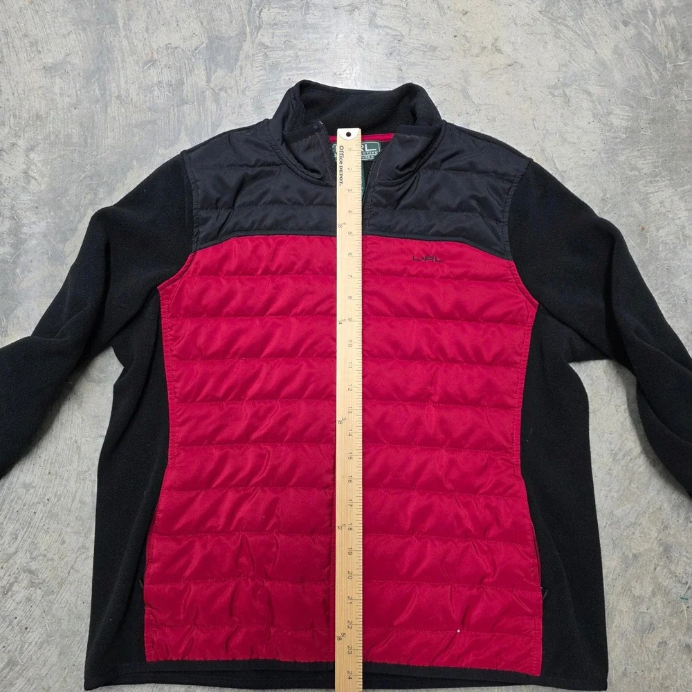 VTG‎ LRL Lauren Active Ralph Lauren Womens Fleece Puffer Jacket Red Black XL